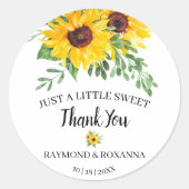 Sticker Rond Juste un peu doux Treat Sunflowers Mariage Faveur (Devant)