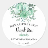 Sticker Rond Juste un peu douxTraiter GreenRoses mariage Faveur (Devant)