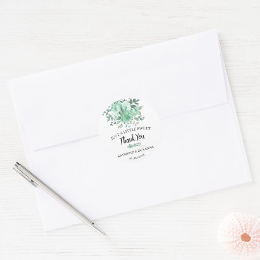 Sticker Rond Juste un peu douxTraiter GreenRoses mariage Faveur (Enveloppe)