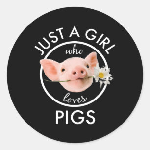 Sticker Rond Juste Un Qui Aime Les Cochons