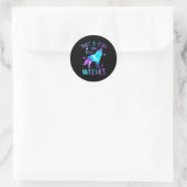 Sticker Rond Juste un qui aime Wolves Galaxy Space Wolf (Sac)