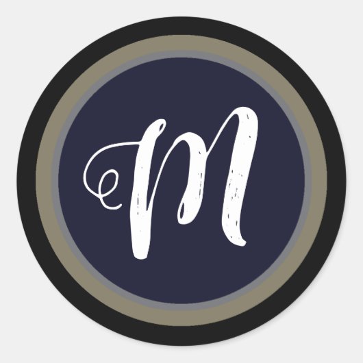 Sticker Rond juste un simple cercle monogrammé (Devant)