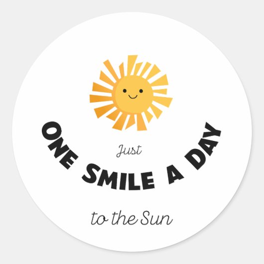 Sticker Rond Juste un sourire par jour au soleil (Devant)
