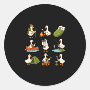 Sticker Rond Juste une chemise de camp de canard sauvage, campi