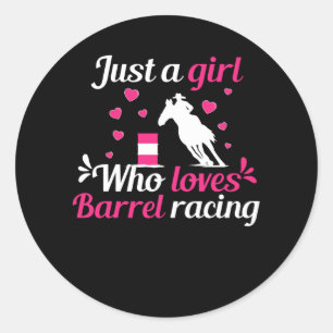 Sticker Rond Juste une fille qui aime Barrel Racing