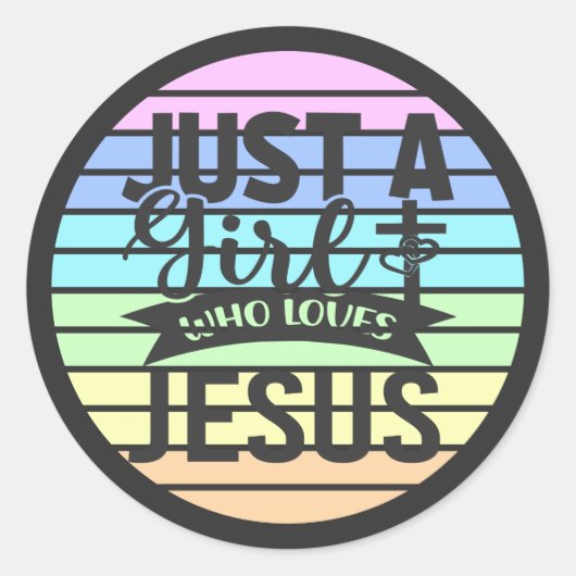 Sticker Rond Juste une fille qui aime Jésus (Devant)