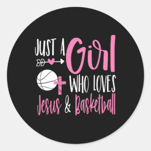 Sticker Rond Juste Une Fille Qui Aime Jésus Et Sketll Christian