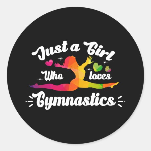 Sticker Rond Juste Une Fille Qui Aime La Gymnastique (Devant)