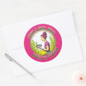 Sticker Rond Juste une fille qui aime lancer | Disk Golf (Enveloppe)