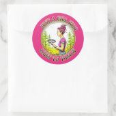 Sticker Rond Juste une fille qui aime lancer | Disk Golf (Sac)