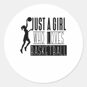 Sticker Rond Juste une fille qui aime le basket-ball 2