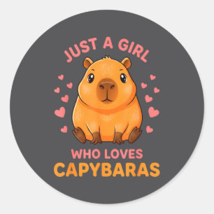 Sticker Rond Juste une fille qui aime les capybaras Amour de ca