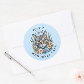 Sticker Rond Juste une fille qui aime les chats (Enveloppe)