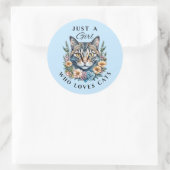 Sticker Rond Juste une fille qui aime les chats (Sac)