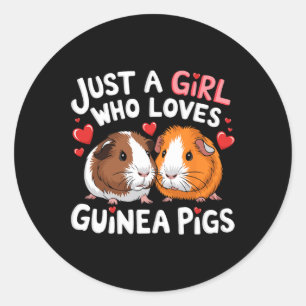 Sticker Rond Juste Une Fille Qui Aime Les Cochons De Guinée Mig