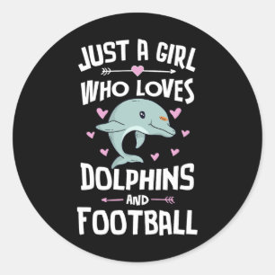 Sticker Rond Juste une fille qui aime les dauphins et les femme