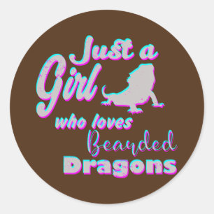 Sticker Rond Juste une fille qui aime les dragons barrés conce