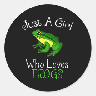 Sticker Rond Juste une fille qui aime les grenouilles Amoureux 