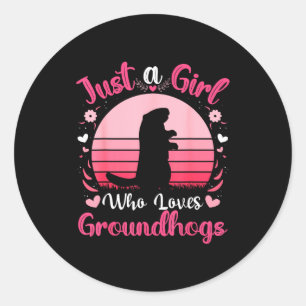 Sticker Rond Juste une fille qui aime les marmottes drôles de m
