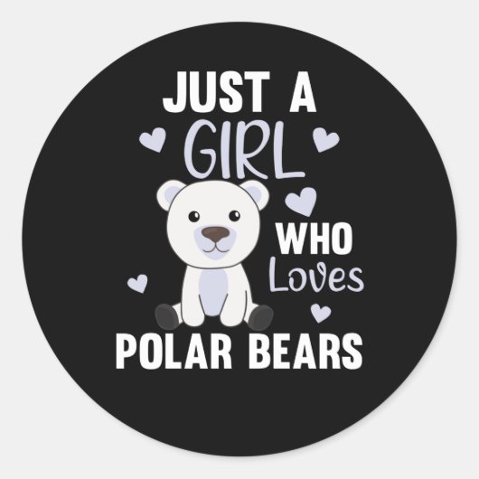 Sticker Rond Juste Une Fille Qui Aime Les Ours Polaires - Migno (Devant)