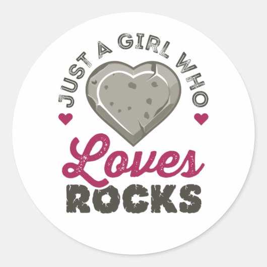 Sticker Rond Juste une fille qui aime les rochers géologue (Devant)