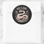 Sticker Rond Juste une fille qui aime les serpents (Sac)