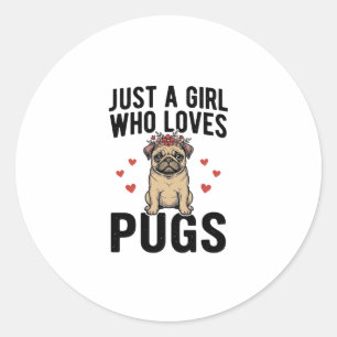 Sticker Rond Juste une fille qui aime les T-shirts de conceptio