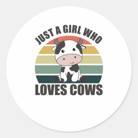 Sticker Rond Juste une fille qui aime les vaches ferme la vache (Devant)