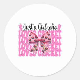 Sticker Rond Juste une fille qui aime maman cricket Fête des mè