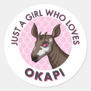 Sticker Rond Juste une fille qui aime Okapi, Amoureux de l'obse
