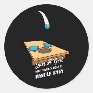 Sticker Rond Juste Une Fille Qui Sait Manipuler Les Sacs Cornho