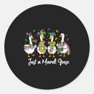 Sticker Rond Juste une Mardi Goose Drôle Jester Canard Équipe C
