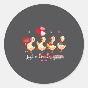Sticker Rond Juste une oie adorable Drôle Équipe d'animaux Sain