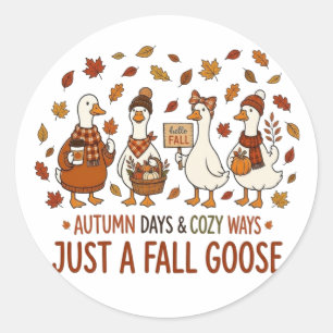 Sticker Rond Juste une oie d'automne Journées d'automne et faço