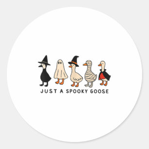 Sticker Rond Juste Une Oie Éffrayante Halloween Silencieuse Oie