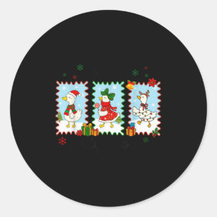 Sticker Rond Juste une oie joyeuse drôle d'oie Santa Renne Mign