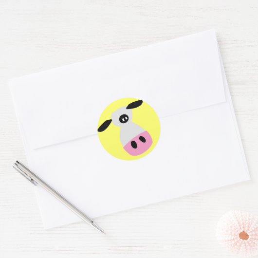 Sticker Rond Juste une vache (Enveloppe)