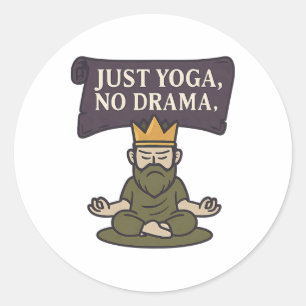 Sticker Rond Juste Yoga Pas De Drame Méditation Rouleau Roman G