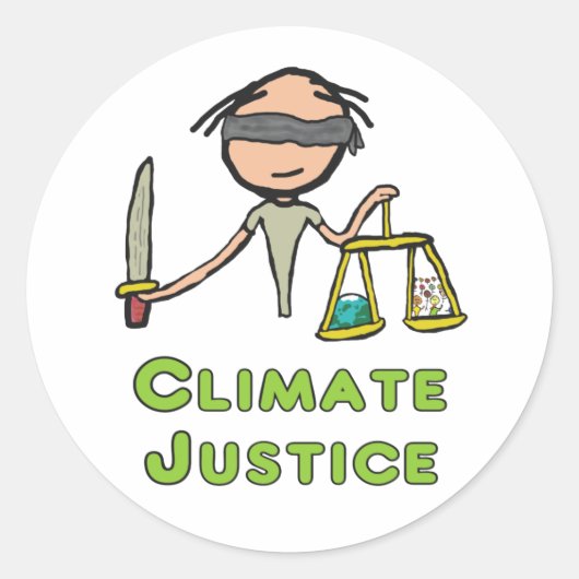 Sticker Rond Justice climatique (Devant)