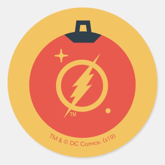 Sticker Rond Justice League The Flash Holiday Bauble (Devant)