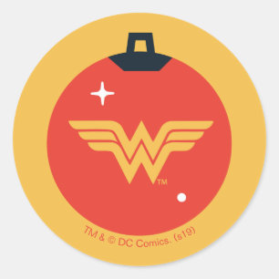 Sticker Rond Justice League Wonder Woman Holiday Bauble