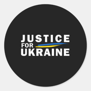 Sticker Rond Justice pour l'Ukraine. Guerre