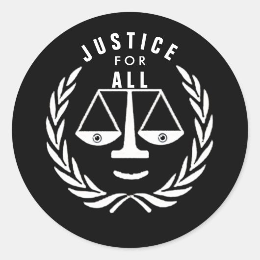 STICKER ROND JUSTICE POUR TOUS (Devant)