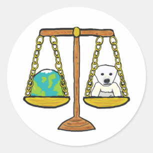 Sticker Rond Justice sur le changement climatique