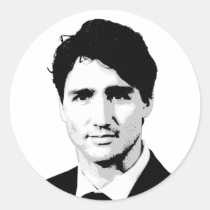 Sticker Rond Justin Trudeau