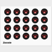 Sticker Rond Justin Trudeau Canada Drapeau canadien foncé (Feuille)