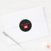 Sticker Rond Justin Trudeau Canada Drapeau canadien foncé (Enveloppe)
