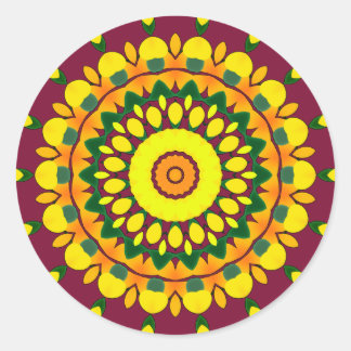 Sticker Rond K131 Jaune et vert