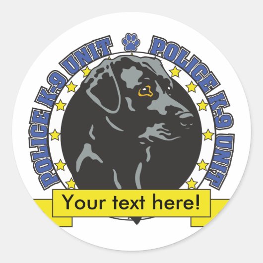 Sticker Rond K9 Labrador Retriever (Devant)