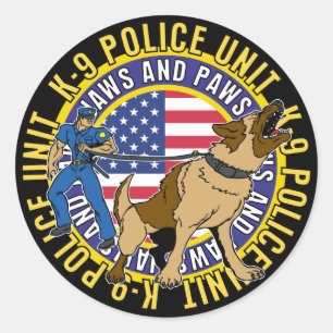 Sticker Rond K9 mâchoires et pattes